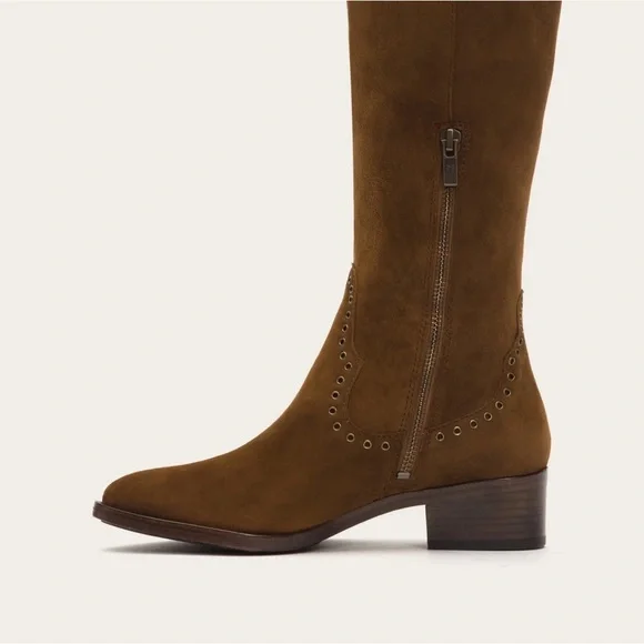 FRYE RAY GROMMET SUEDE LEATHER TALL BOOTS NWT SZ 6.5